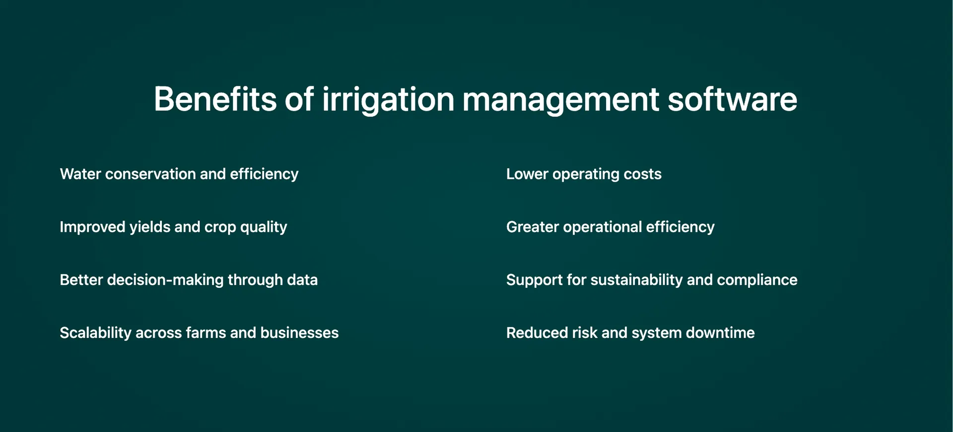 benefits of irrigation management software