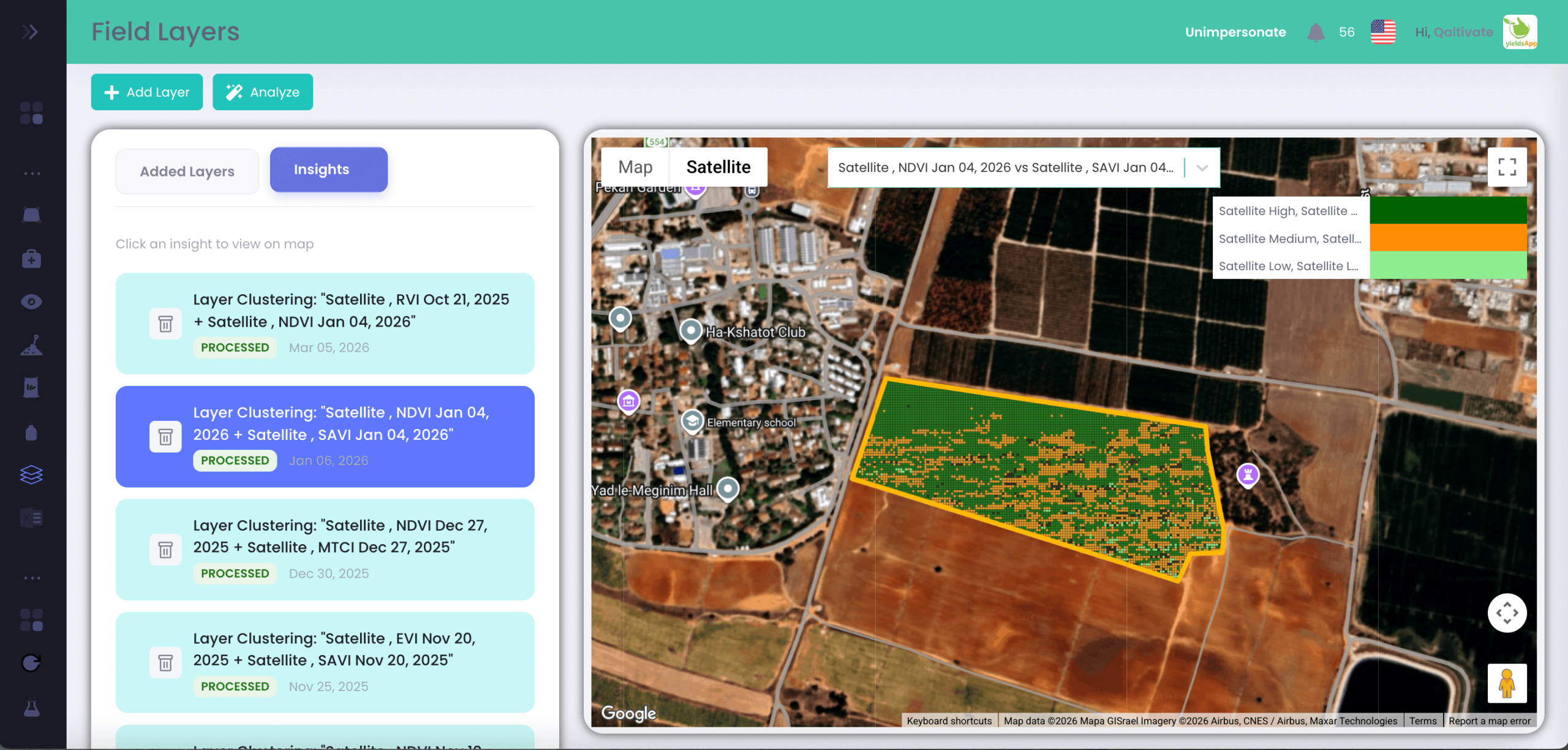 yields app, qaltivate
